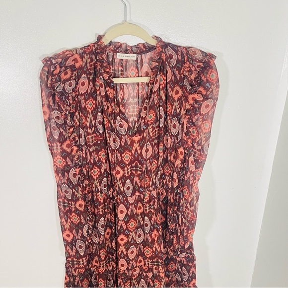 NEW Ulla Johnson Alessandra Dress Garnet Silk Southwestern Bohemian Wedding - Picture 6 of 12
